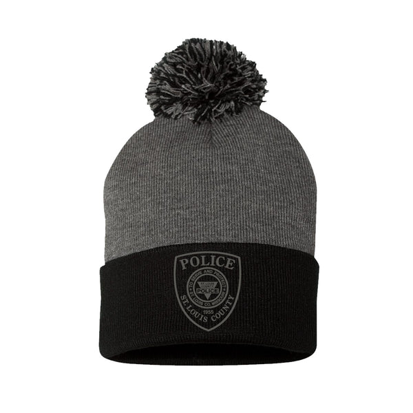 Item # CHW-013<BR>SLCPD "Badge" Pom-Pom 12" Knit Beanie