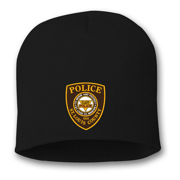 Item # CHW-010<BR>SLCPD "Badge" Knit Beanie<br><i>Available in Black or Charcoal